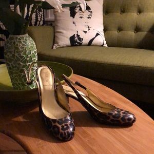 J.Crew Patent Leather Leopard Print Heels  8 1/2